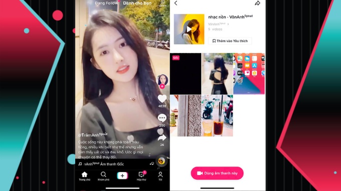Chèn nhạc vào video TikTok