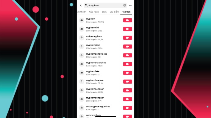 Sử dụng hashtag theo xu hướng trên Tiktok