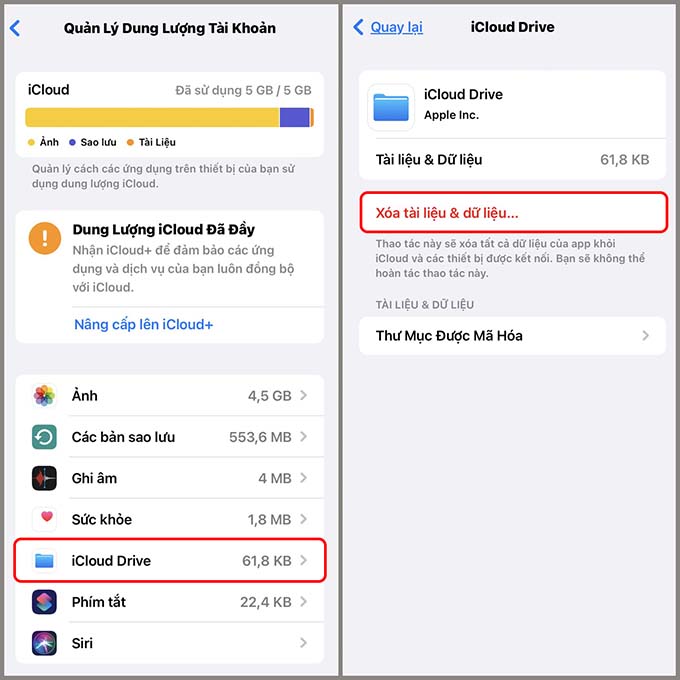 Dọn dẹp, giải phóng dung lượng iCloud Drive
