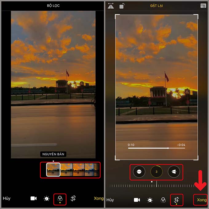 Chỉnh video trên iPhone bằng tính năng chỉnh sửa trên ứng dụng Camera