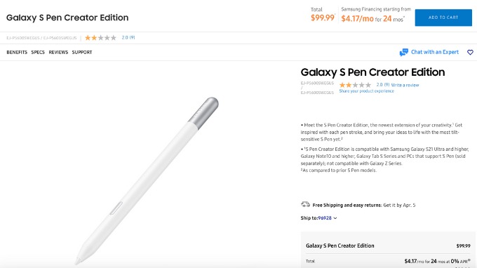 Giá bán của S Pen Creator Edition khá cao so với những tính năng mà nó đem lại
