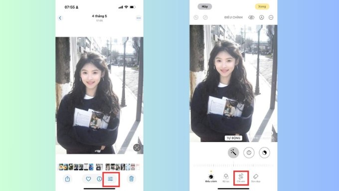 Chỉnh ảnh 3x4 bằng tính năng mặc định trên iPhone