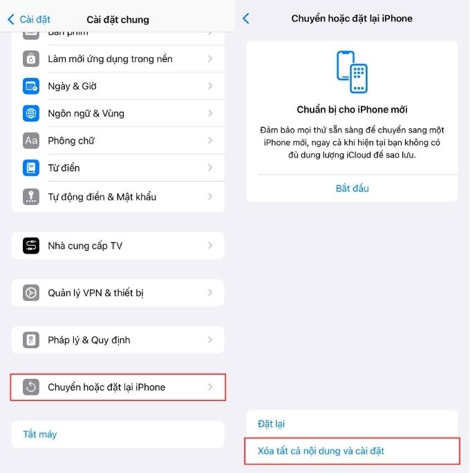 Khôi phục cài đặt gốc khi cần thiết (Factory Reset)