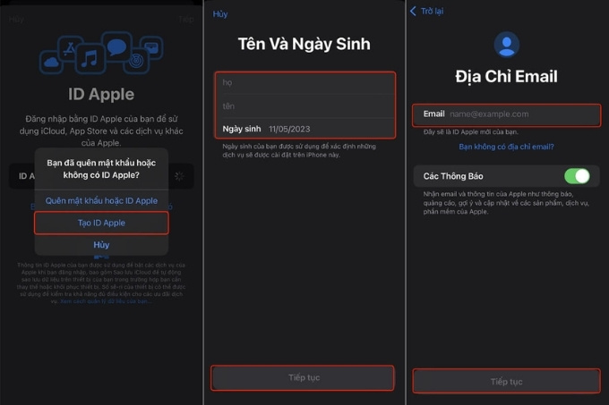 Hướng dẫn cách tạo tài khoản iCloud trực tiếp trên iPhone