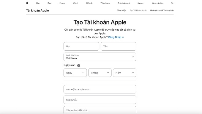 Cách đăng ký iCloud cho iPhone, iPad bằng trình duyệt web