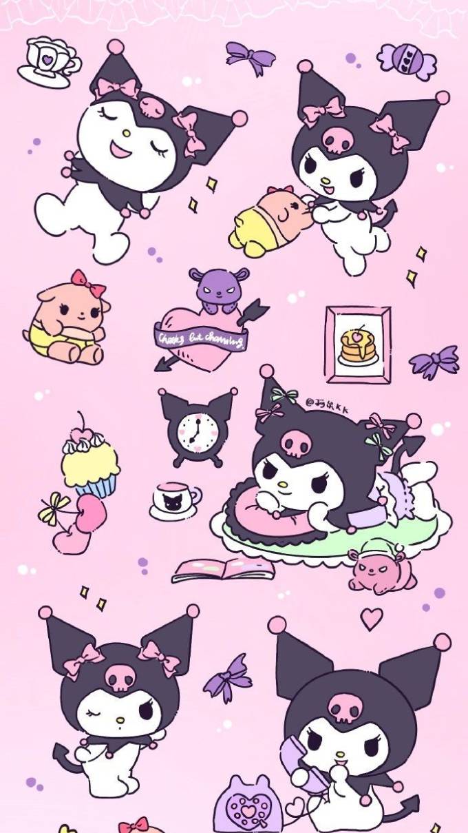 Bộ hình nền Kuromi cute cho điện thoại