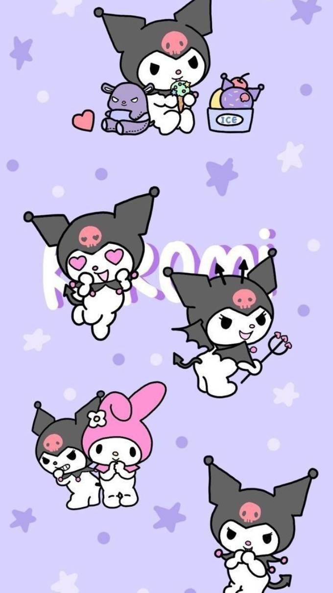 Bộ hình nền Kuromi cute cho điện thoại