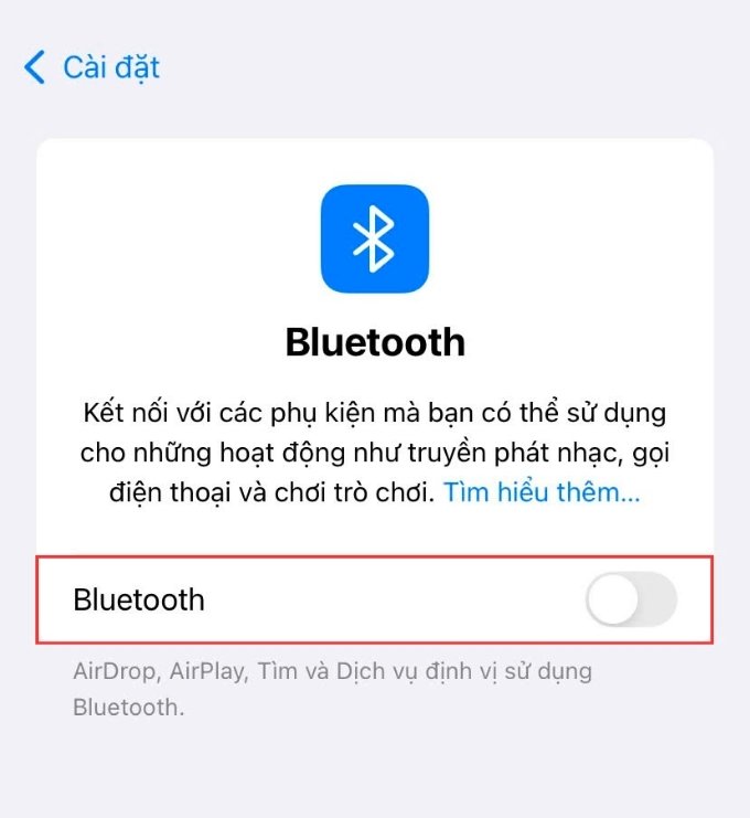 Ngắt kết nối Bluetooth với các thiết bị đang ghép nối 