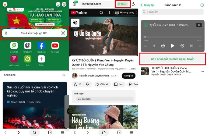 Tải nhạc trên iPhone bằng trình duyệt Cốc Cốc