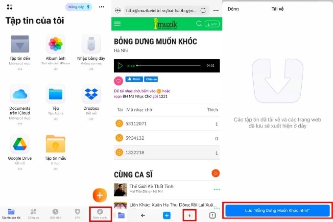Dùng ứng dụng Documents tải nhạc về iPhone