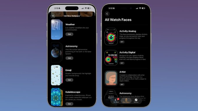 Thư viện hình nền và mặt đồng hồ được làm mới