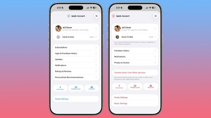 Thiết kế Apple Account được đồng bộ