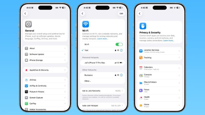 Giao diện Cài đặt được tinh chỉnh