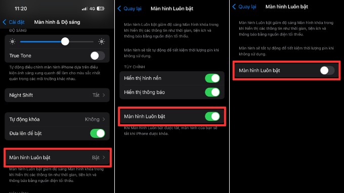 Cách bật, tắt Always On Display trên iPhone