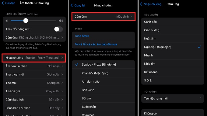 Chọn kiểu rung trên iPhone