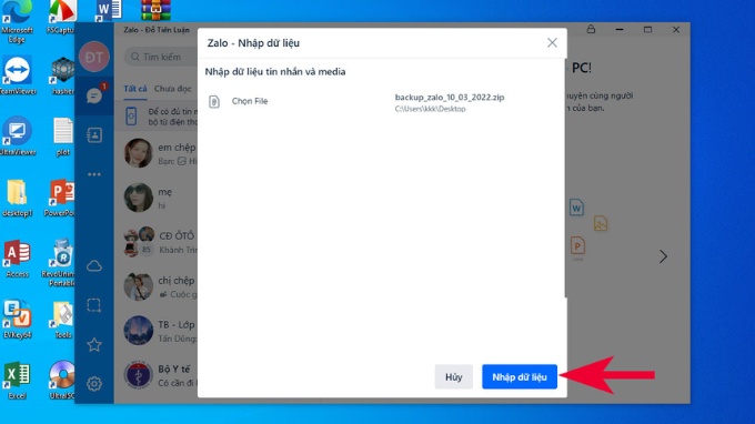 Cách khôi phục tin nhắn Zalo đã xóa trên máy tính
