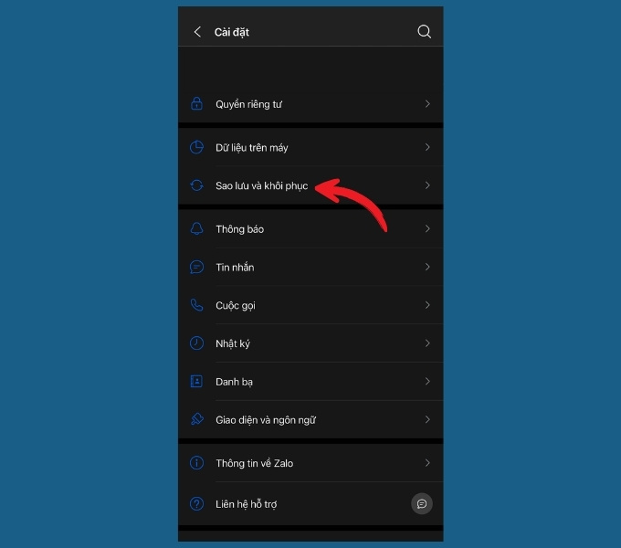 Sao lưu tin nhắn trên Zalo