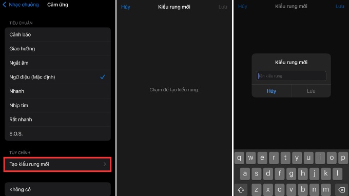 Chọn kiểu rung trên iPhone
