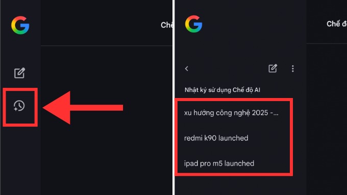 Cách xóa lịch sử tìm kiếm trong chế độ AI