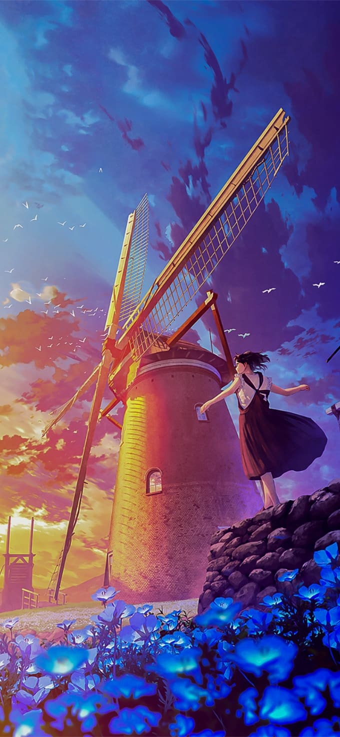 Hình nền iPhone 17 chủ đề anime, hoạt hình