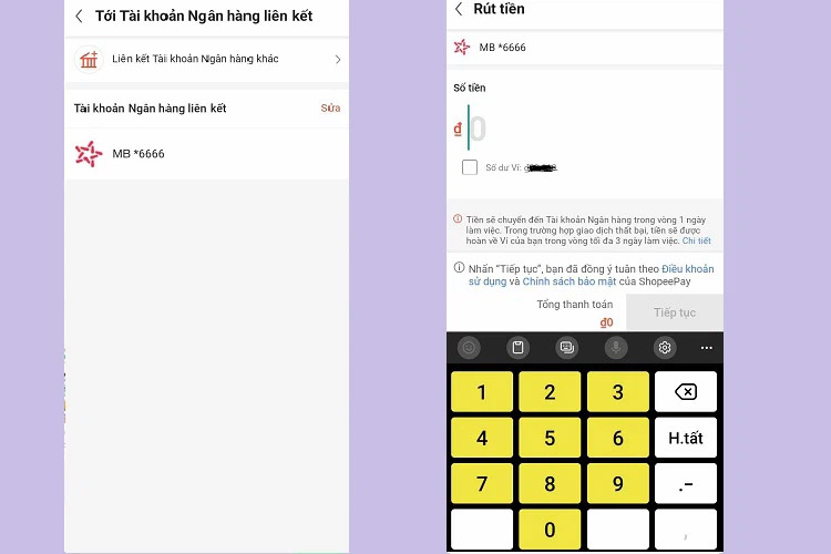 Cách rút tiền từ ví ShopeePay về tài khoản ngân hàng liên kết của người dùng