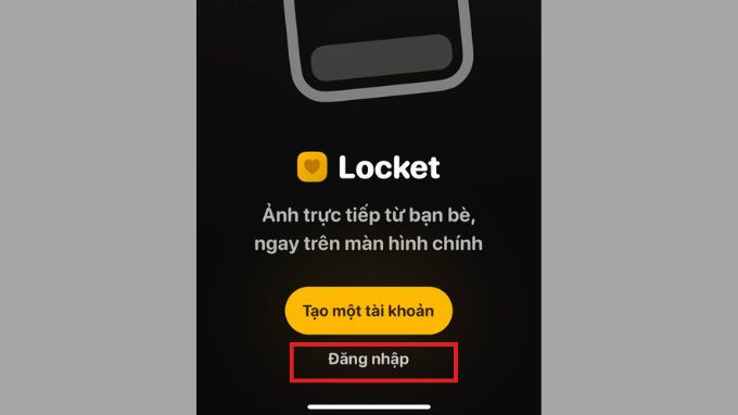 Mở ứng dụng Locket và chọn Đăng nhập