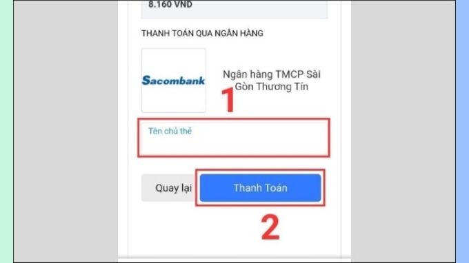 Hoàn tất thanh toán nạp xu trên TikTok