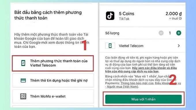 Thêm phương thức thanh toán bằng thẻ điện thoại