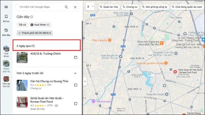 Cách tra lại lịch sử di chuyển trên Google Maps
