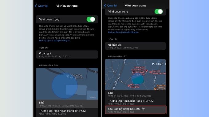 Kiểm tra và xem lại lịch sử vị trí đã đi qua trên iPhone