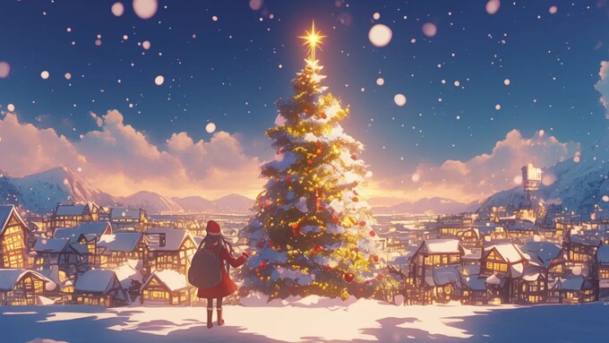 Hình nền Giáng sinh Anime cho máy tính
