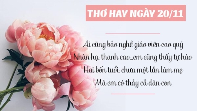 Bài thơ chúc Ngày nhà giáo Việt Nam 20/11 tặng giáo viên