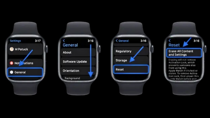 Cách đặt lại giờ trên đồng hồ Apple Watch