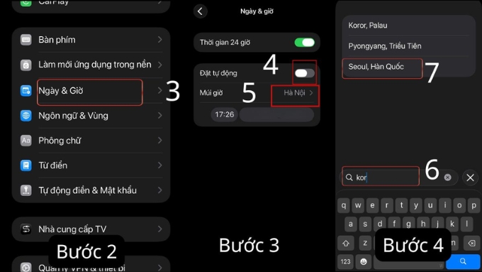 Tắt tùy chọn Đặt tự động (Set Automatically)