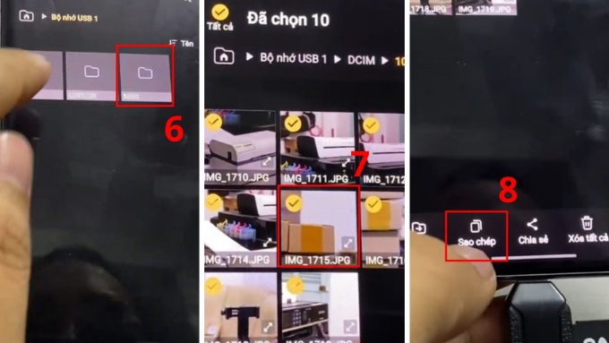 Lần lượt mở các thư mục chứa dữ liệu camera