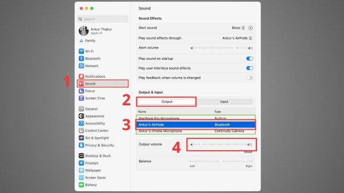 Cài đặt AirPods là thiết bị mặc định