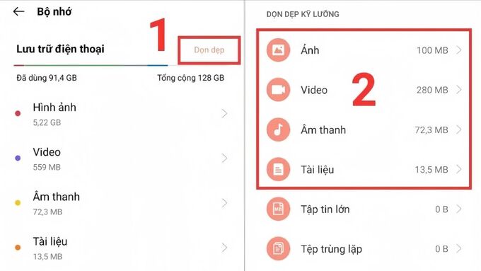 Xóa tập tin không cần thiết