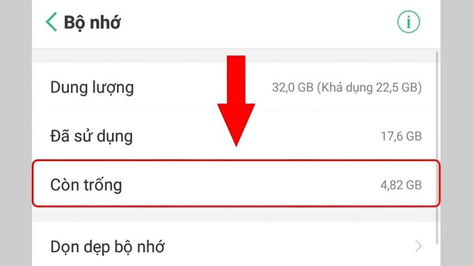 Mẹo kiểm tra dung lượng hiện có
