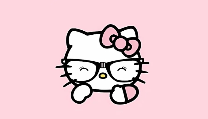 Kiểu ảnh nền Hello Kitty đeo kính 3