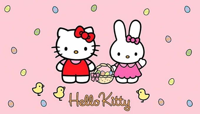 Ảnh nền laptop Hello Kitty hồng 2