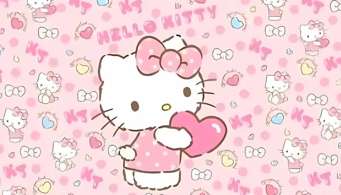 Ảnh nền laptop Hello Kitty hồng 3