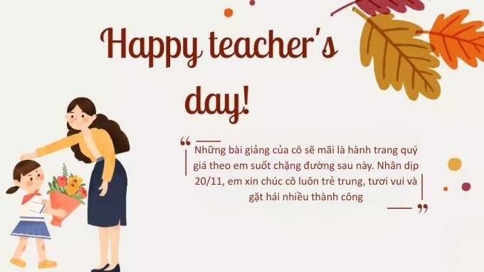 Lời chúc hay và ý nghĩa dành cho cô giáo