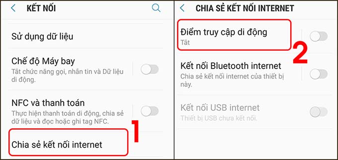 Cách chia sẻ mạng 4G trên điện thoại Samsung