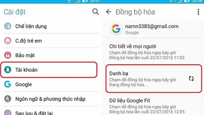 Sử dụng Google Contacts