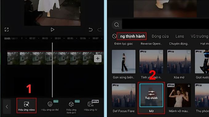 Cách làm mờ phông nền video trên CapCut điện thoại