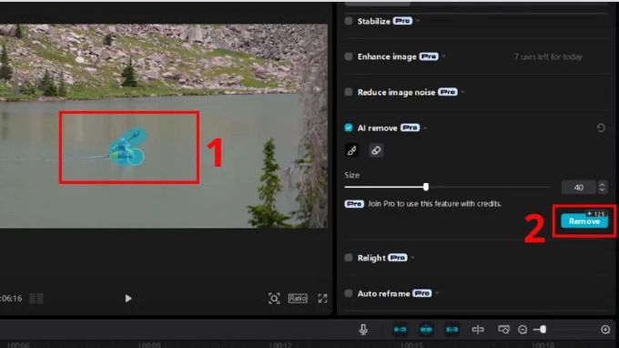 Xóa vật thể trong video bằng CapCut trên máy tính