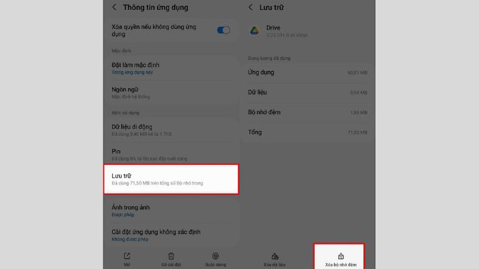 Xóa bộ nhớ đệm từ các ứng dụng đang chạy trên Samsung