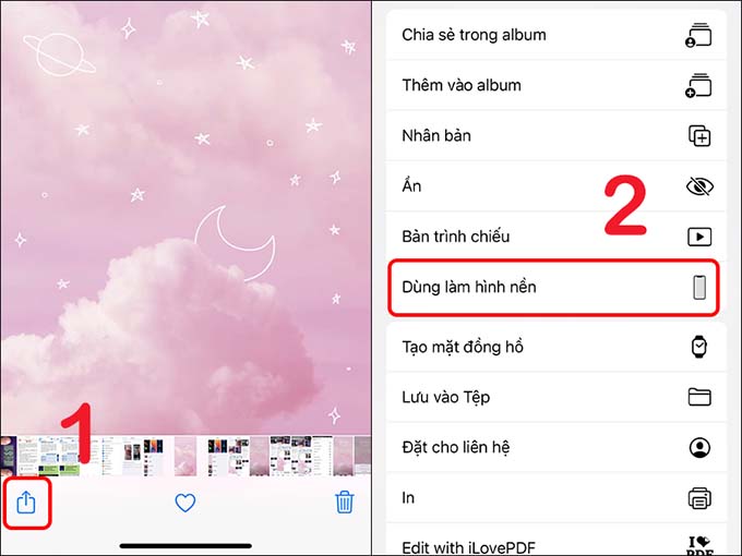 Cách cài hình nền iPhone 14 Pro Max từ ứng dụng Ảnh