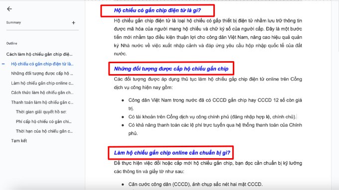 Cập nhật định dạng tiêu đề để khớp trên Google Docs