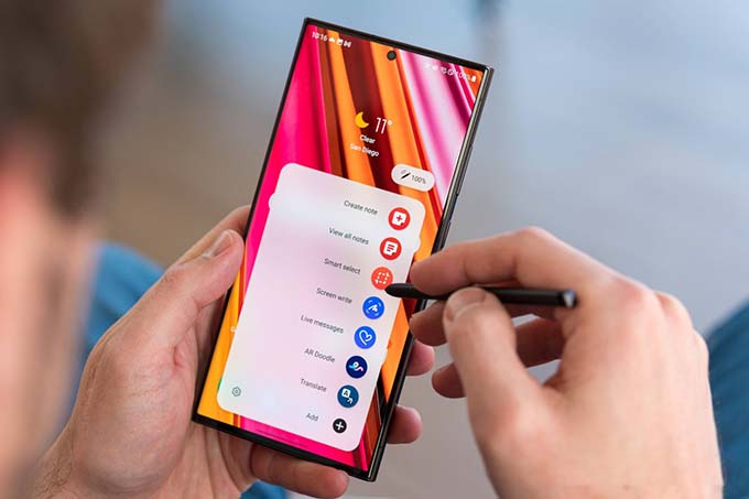 Cách ảnh chụp màn hình Galaxy S23 series bằng bút S Pen
